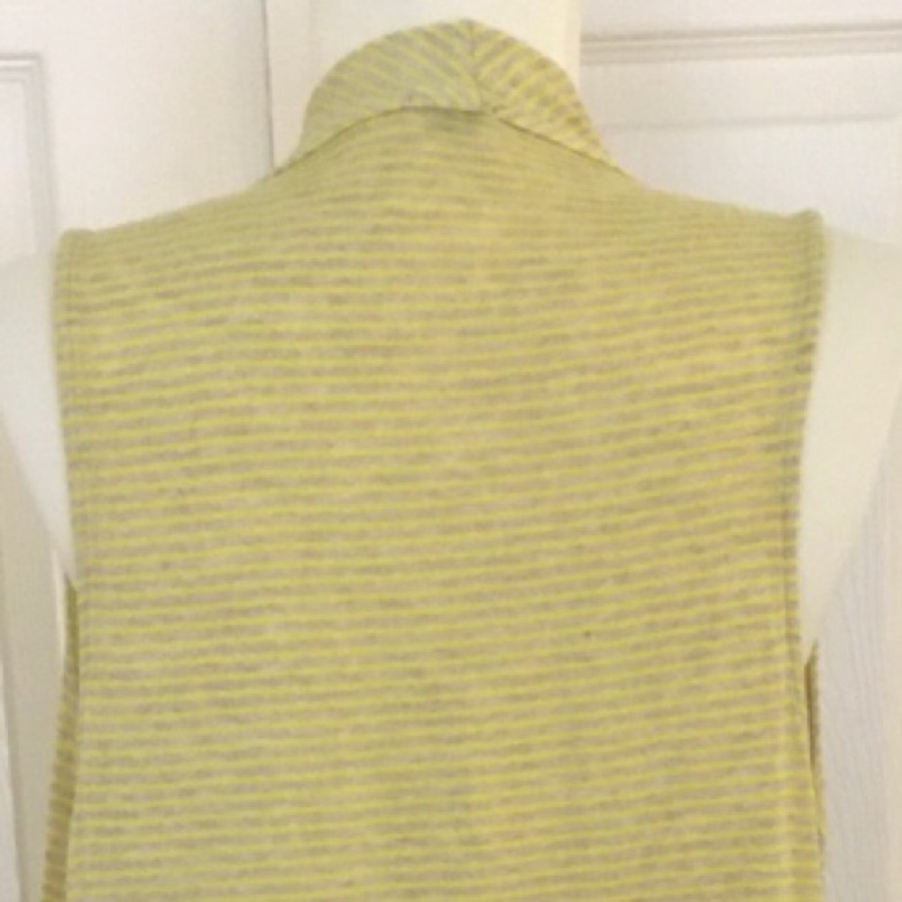 ❌SOLD❌ [Halogen] Womens Striped Sleeveless Duster - Yellow & Gray - Size Medium - Picture 5 of 7